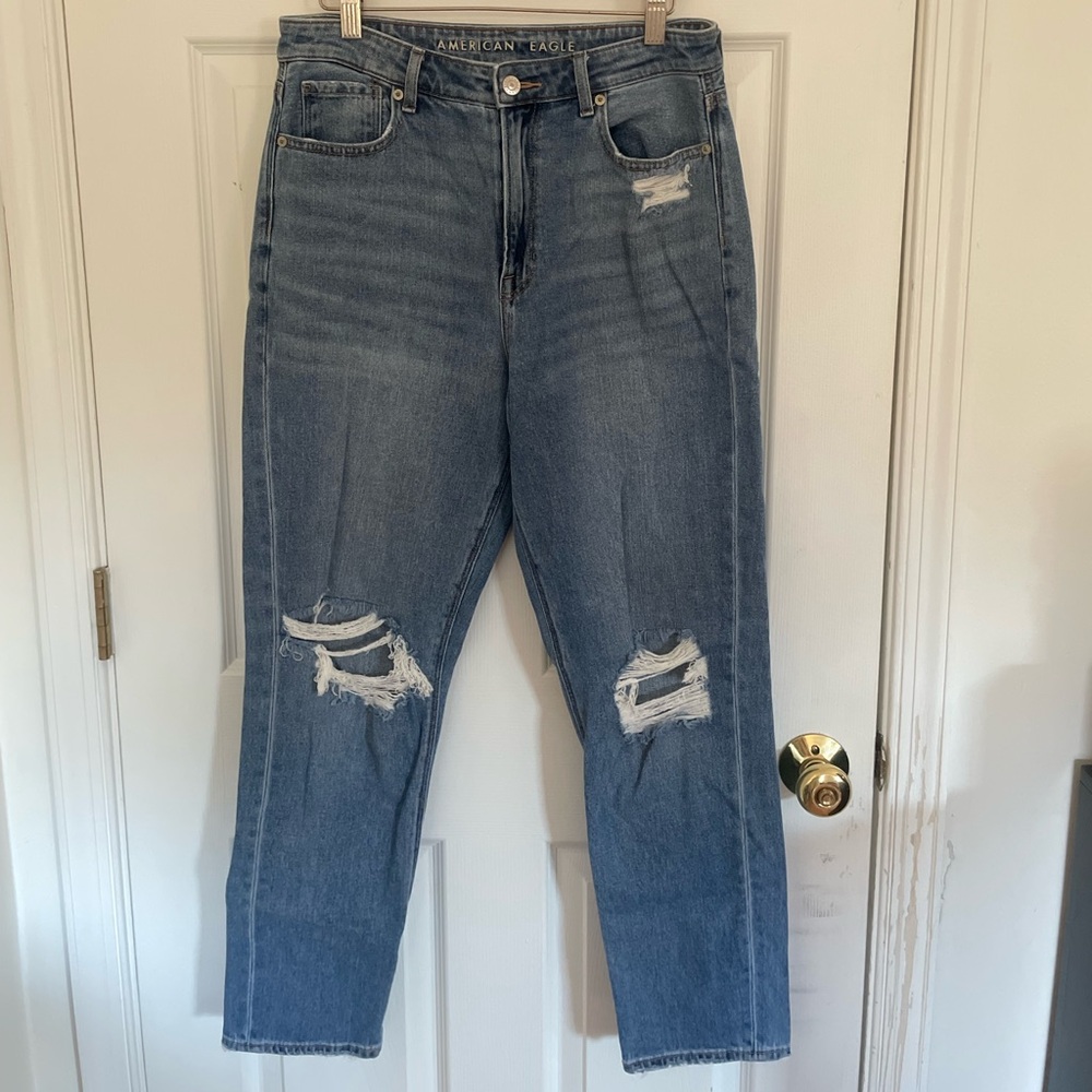 AEO Cool Classic Ripped Mom Jeans - Picture 7 of 11